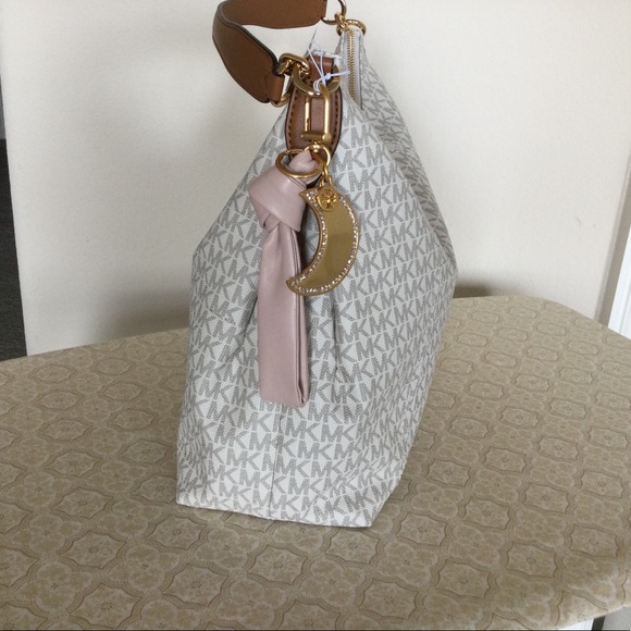 Tory Burch Leather Bow Key Fob, Shell Pink - Picture 6 of 8